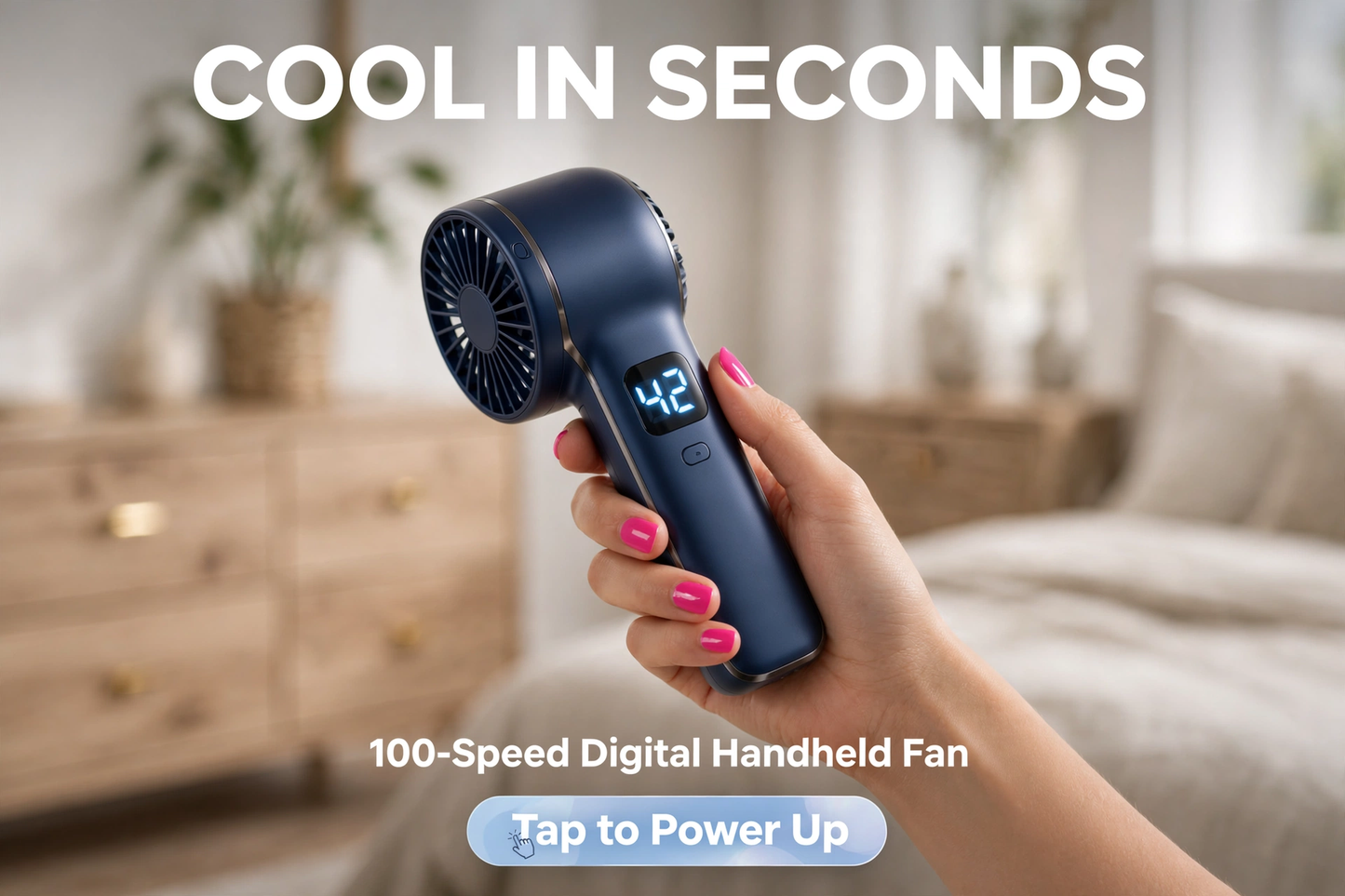 PocketBreeze Mini Handheld Fan — USB-C Rechargeable Personal Fan