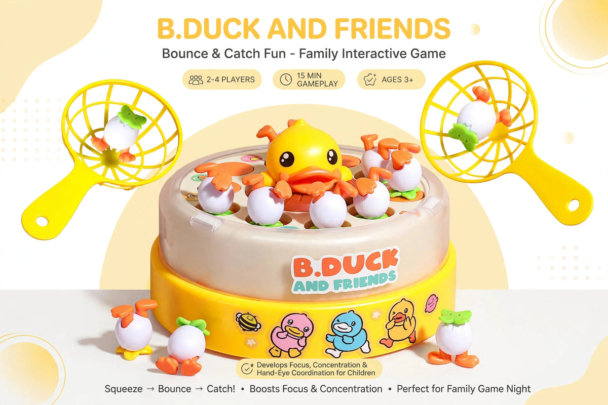 Children's Yellow Bouncing Duck Toy, Spinning Concentration Training Puzzle, Parent-Child Interactive Toy for Better Focus