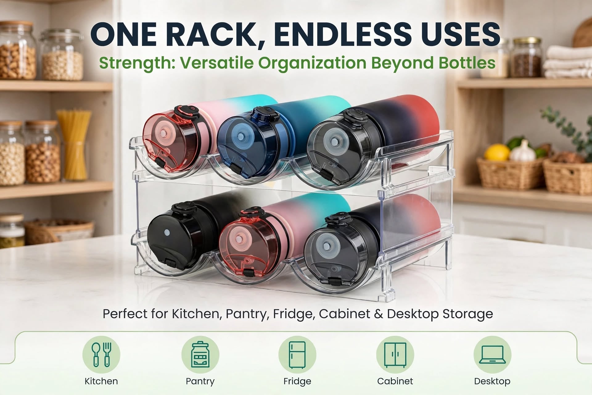 2 Packs of Bottle Organizer Racks