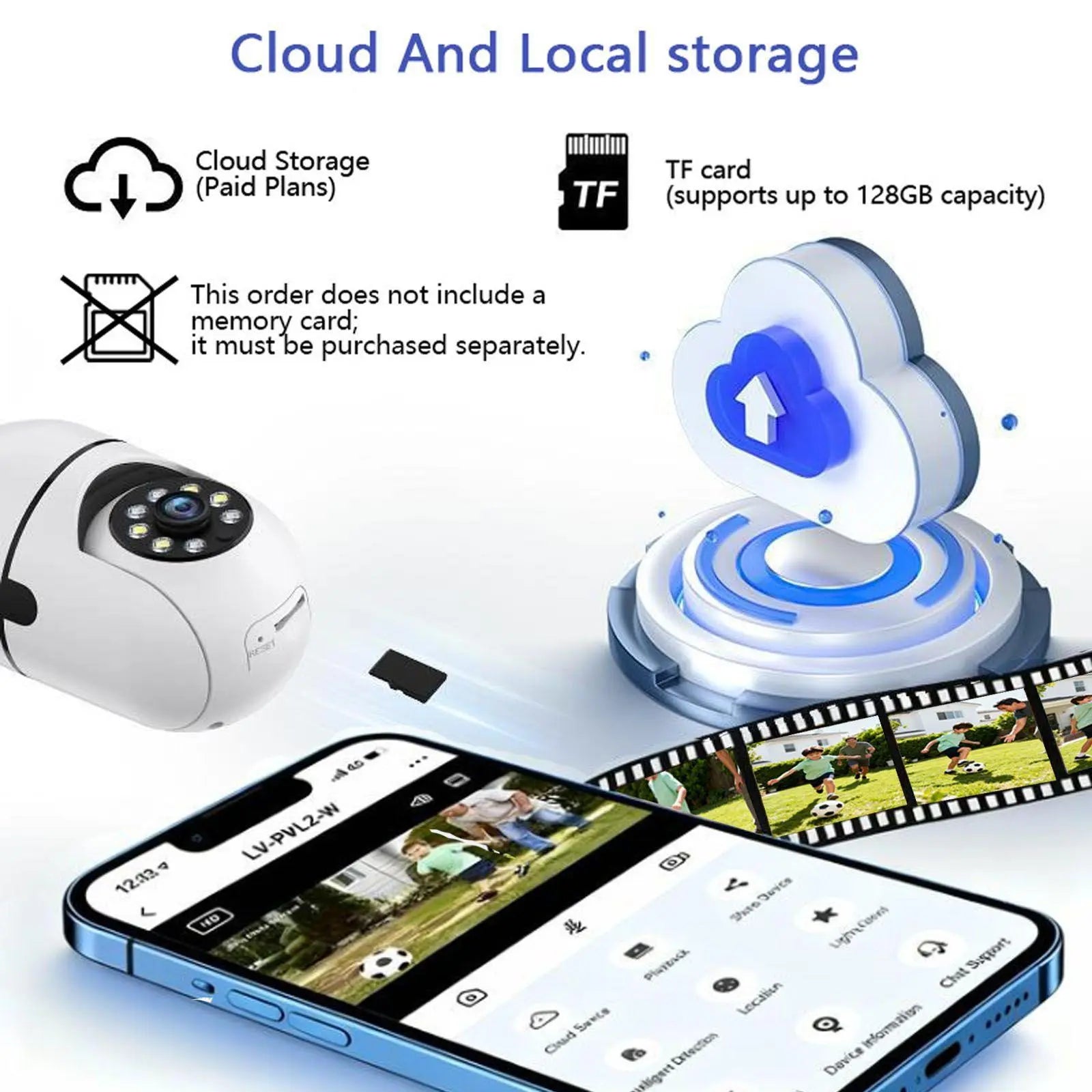 PBSEV Cameras for Home, 1080P Pan Tilt Panoramic HD Surveillance Camera, AI Human Detection, Color Night Vision, Crisp Two-Way Audio, Bluetooth & Wi-Fi Connection, Equipped with 9.9FT Long Power Cable, 24/7 Continuous Recording for Home, Pet Monitoring