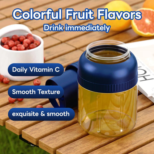 Bpa-Free Electric Citrus Juicer 45.7Oz, Straw, Two Lids, Portable Blender for Smoothies, Shakes, Food Prep & Frozen Blending - Outdoorfun